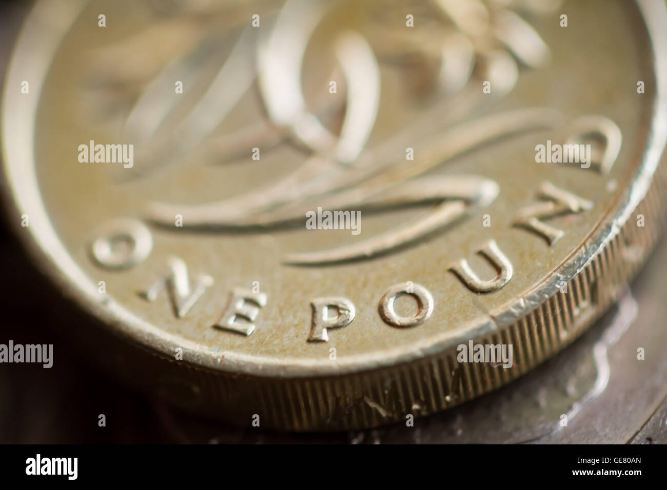 British £1 libbra di monete in valuta sterlina Foto Stock