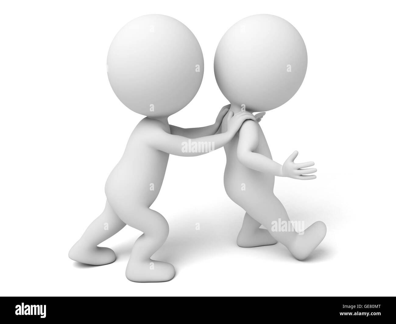 3d di un ragazzo sta spingendo un altro Foto Stock