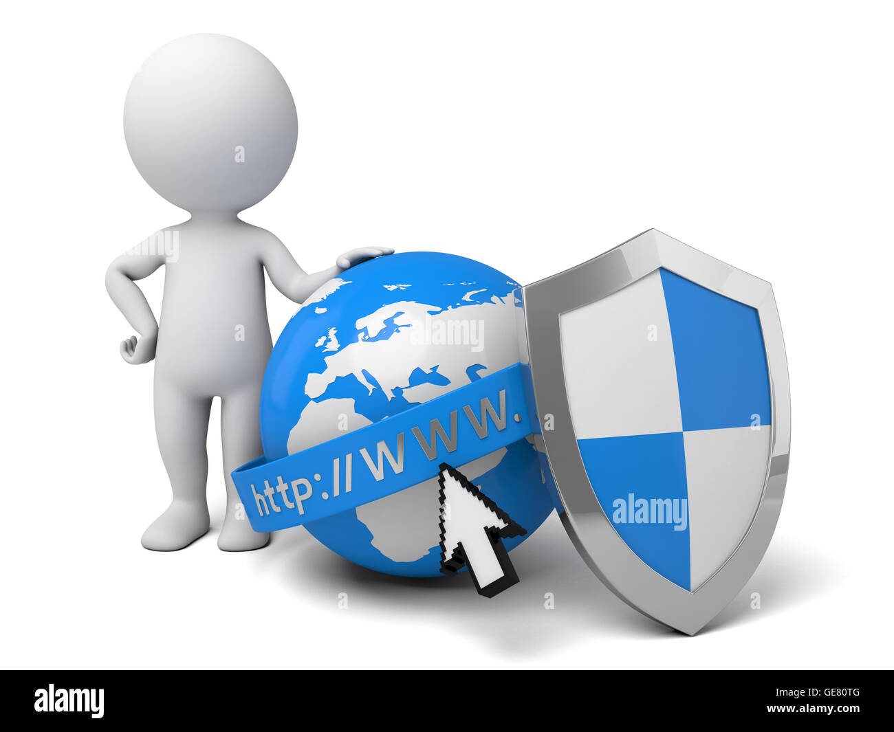 Il 3d guy e il suo sito web Foto Stock