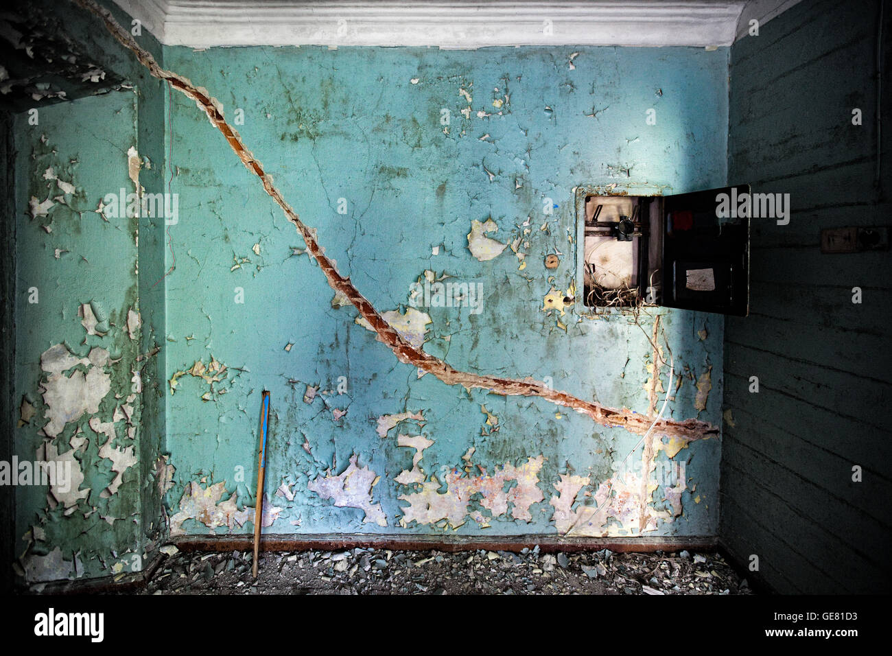 Abbandonata la città di pripjat in Chernobyl zona di esclusione, Ucraina. Foto Stock