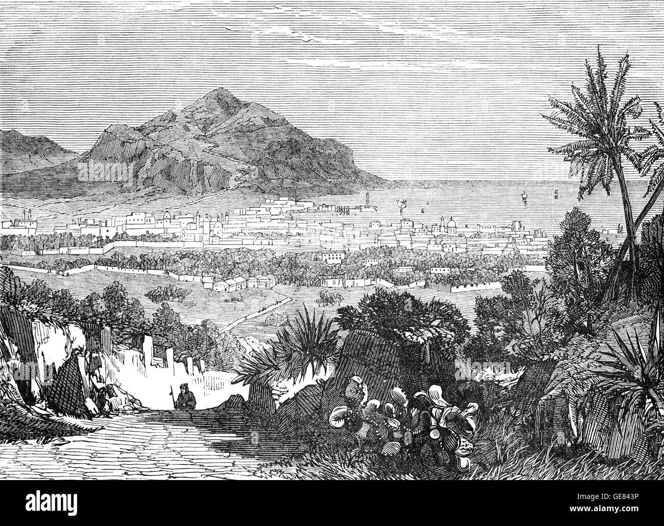 Palermo, situato nel nord-ovest dell' isola di Sicilia è la capitale dell'isola e nota per la sua storia, cultura, architettura e gastronomia, giocando un ruolo importante oltre che della 2.700 anni di esistenza. Palermo è dal golfo di Palermo nel mar Tirreno. Foto Stock