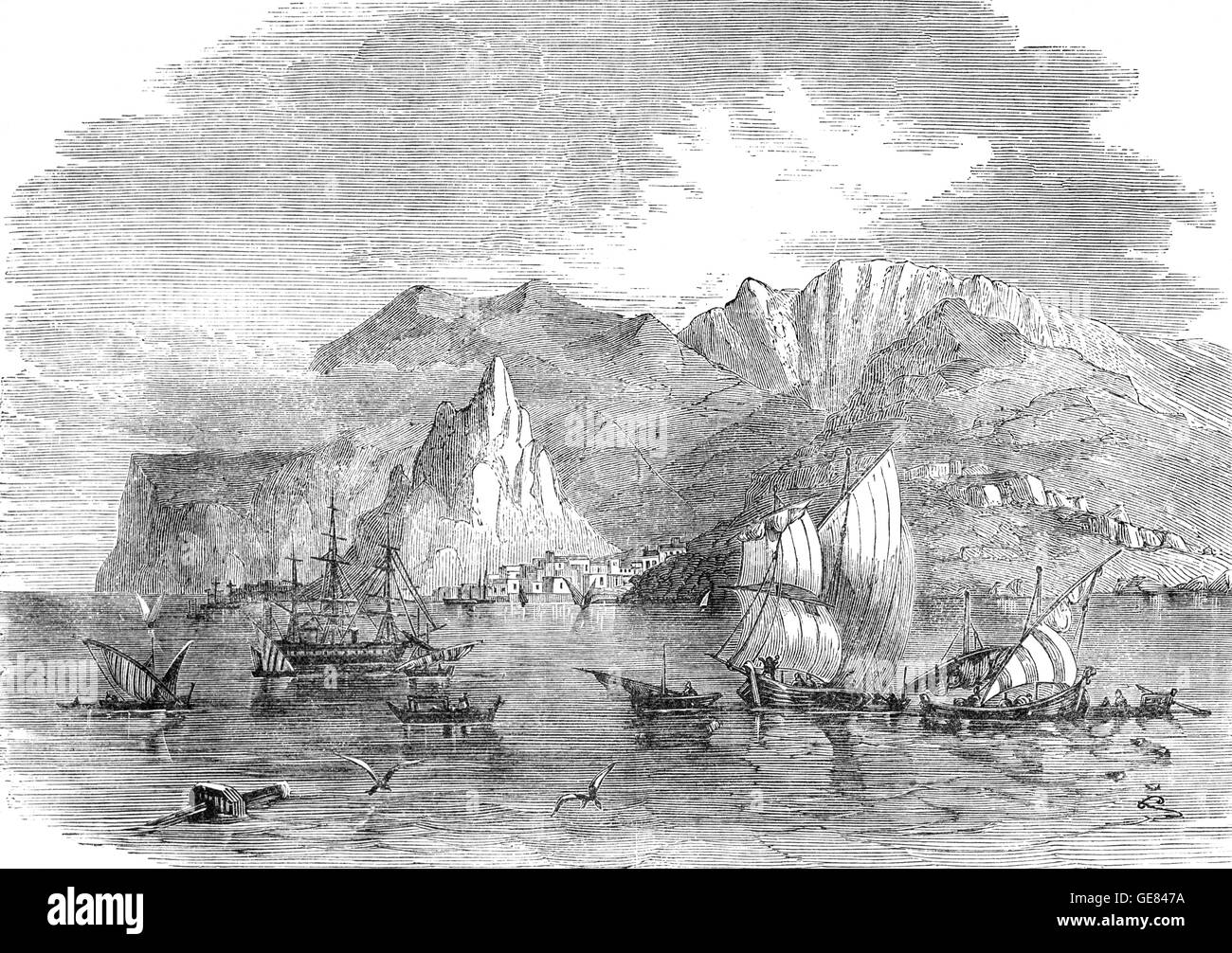L'isola d'Elba, al largo della costa della Toscana, Italia è dove l'imperatore francese Napoleone fu esiliato dopo la sua abdicazione forzata nel 1814. Il permesso di mantenere una guardia personale del seicento uomini, egli è stato nominalmente sovrano di Elba, sebbene l'isola era pattugliato da British Royal Navy. Foto Stock