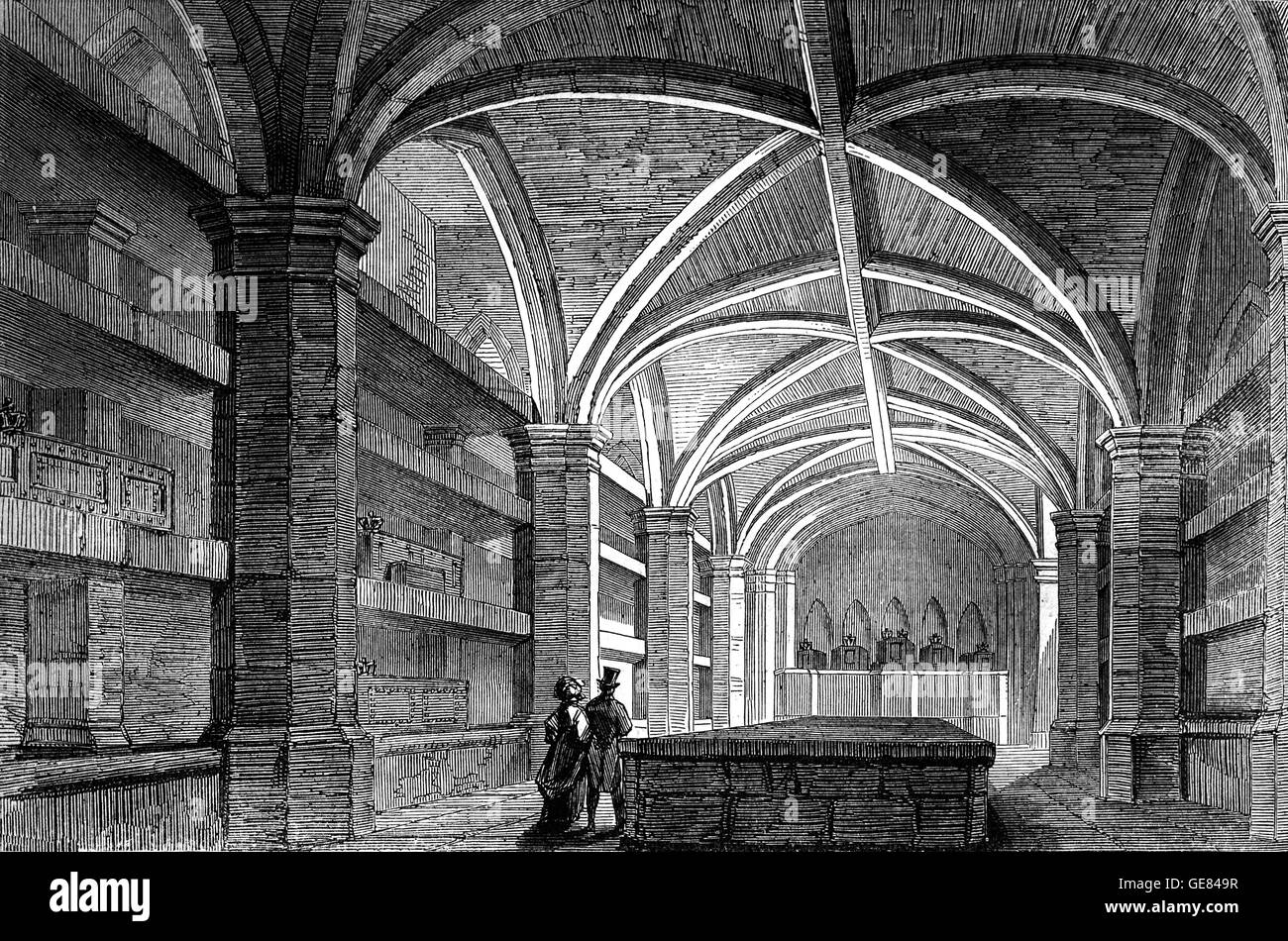 Il Royal Vault sotto alla cappella di San Giorgio al Castello di Windsor, dove molti Royals sono interrati. Foto Stock