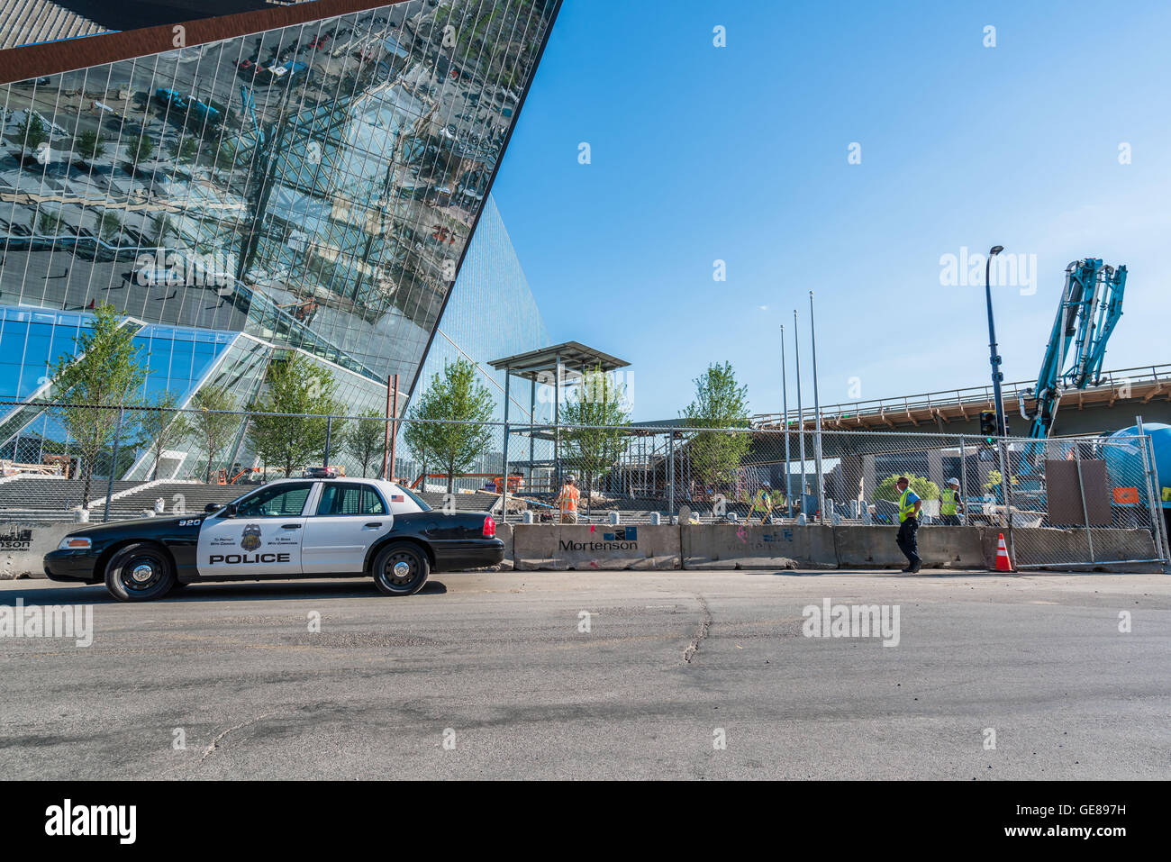 US Bank Stadium costruzione Foto Stock