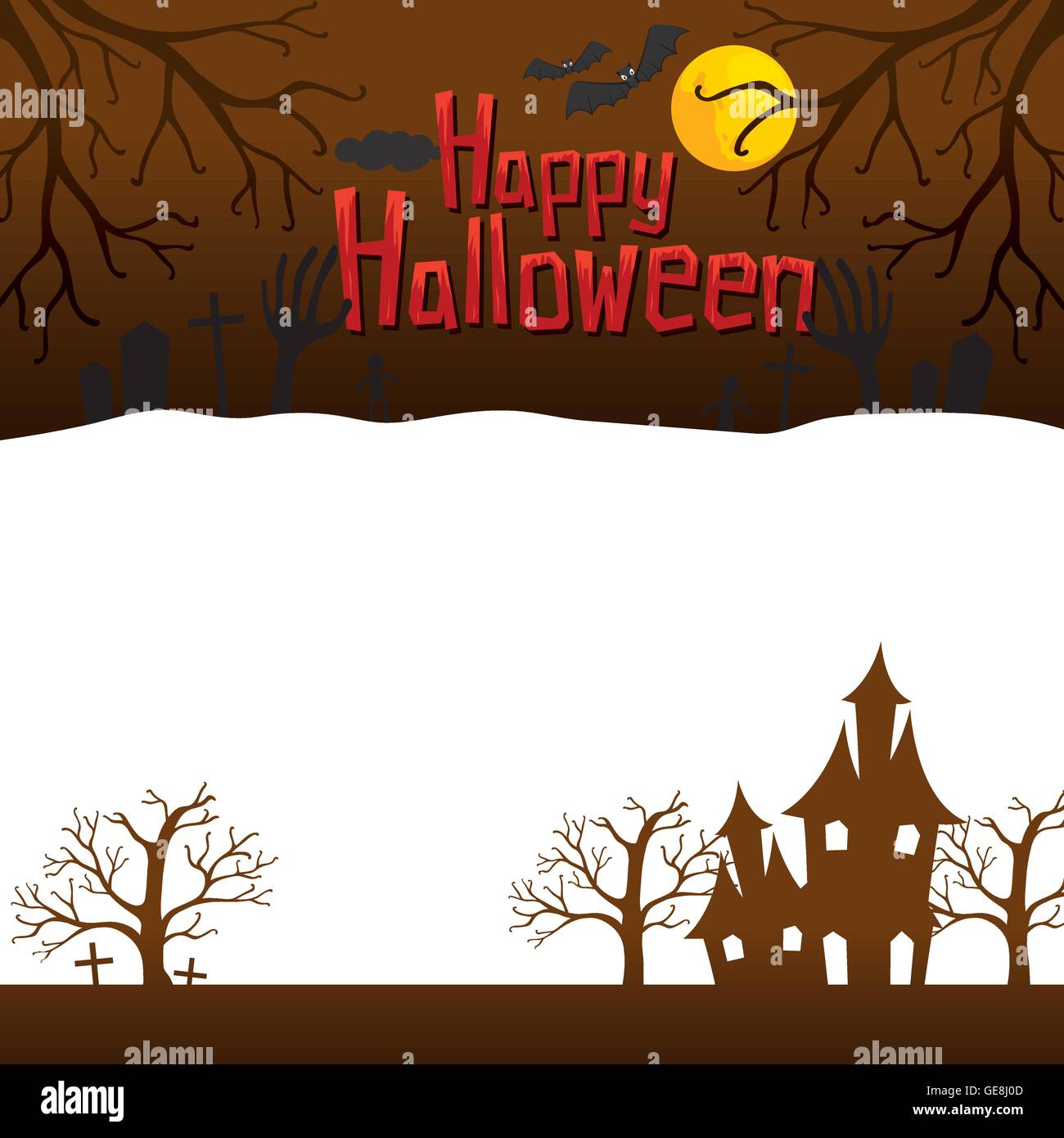 Happy Halloween Sfondo, Mistero, vacanze, cultura, Ottobre, decorazione, fantasia, Festa Notturna Illustrazione Vettoriale