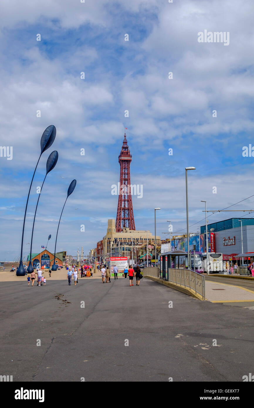 Golden Mile Blackpool Foto Stock