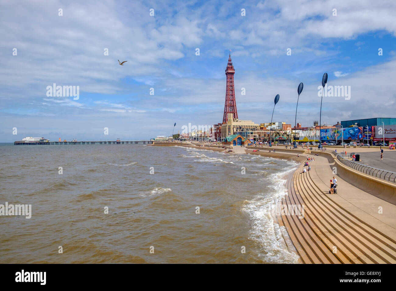 Golden Mile Blackpool Foto Stock