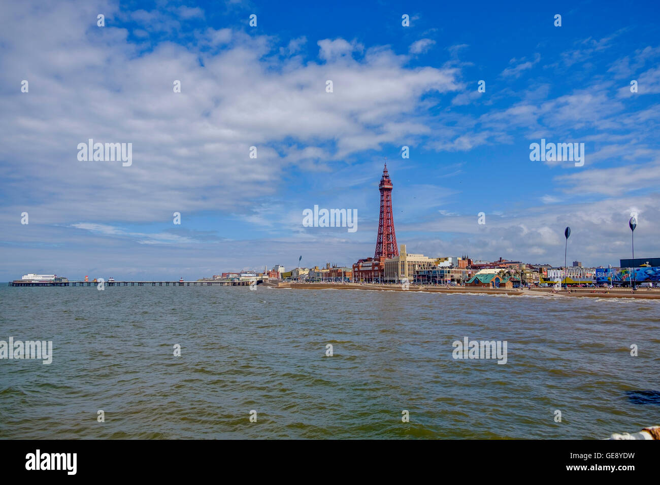 Golden Mile Blackpool Foto Stock