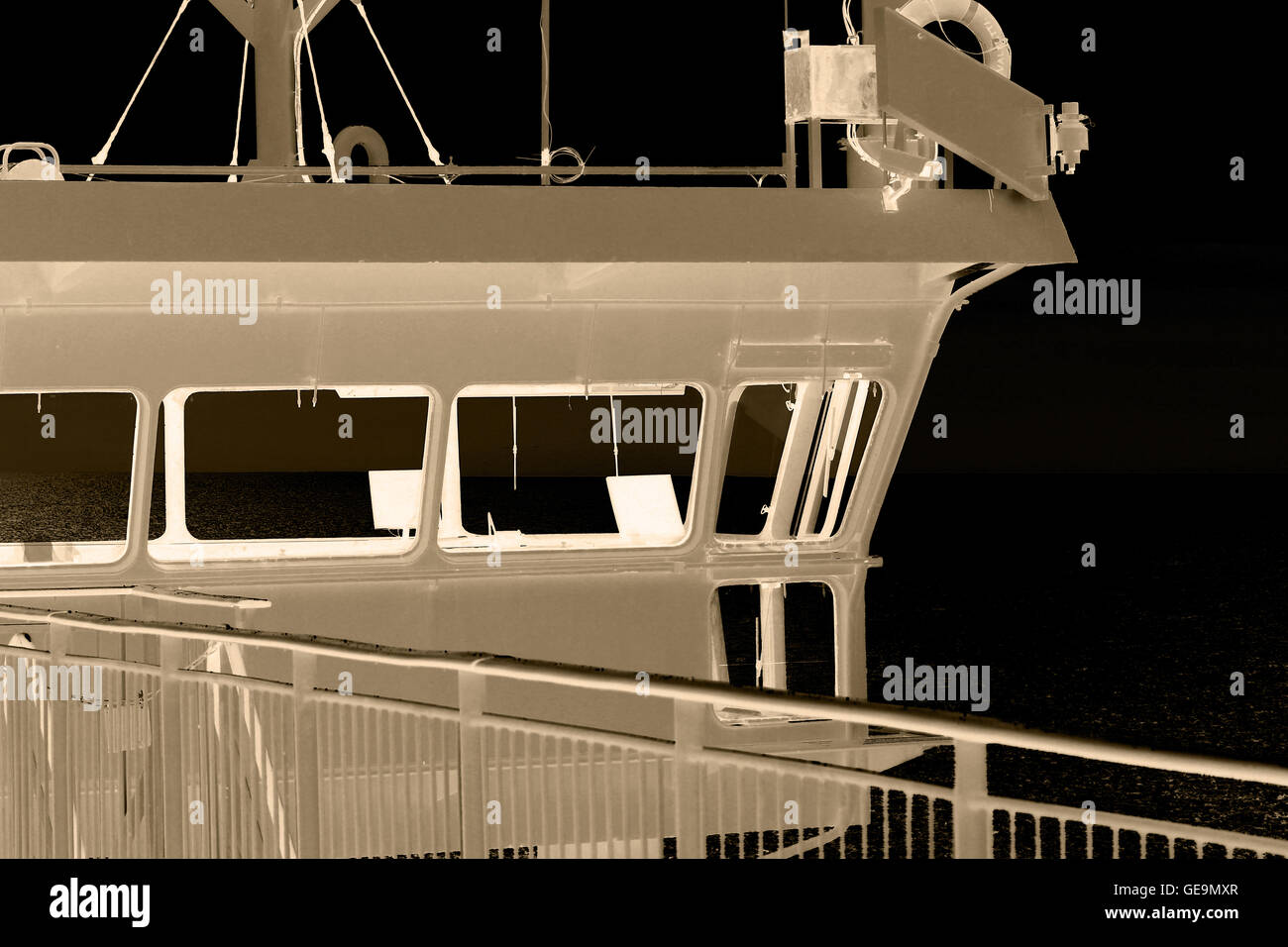 La cabina del comandante di una nave da crociera Foto Stock