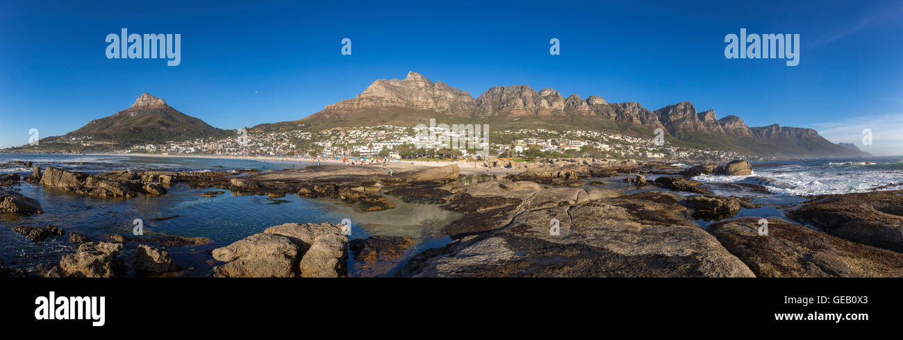 Sud Africa, Cape Town, Camps Bay, testa di leone e dodici apostoli Foto Stock