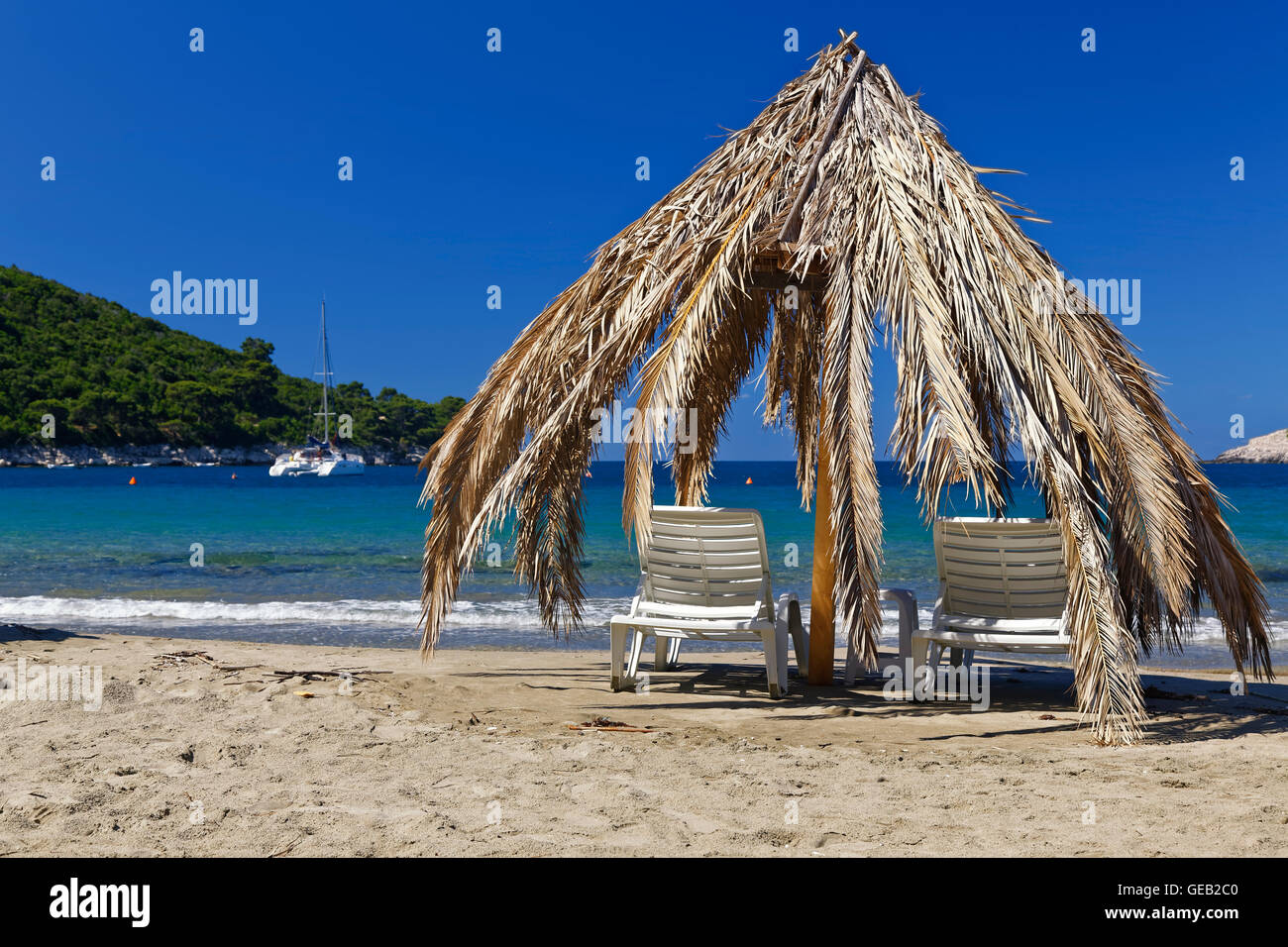 Croazia, Dalmazia, Dubrovnik-Neretva, Isola di Meleda, Saplunara beach Foto Stock