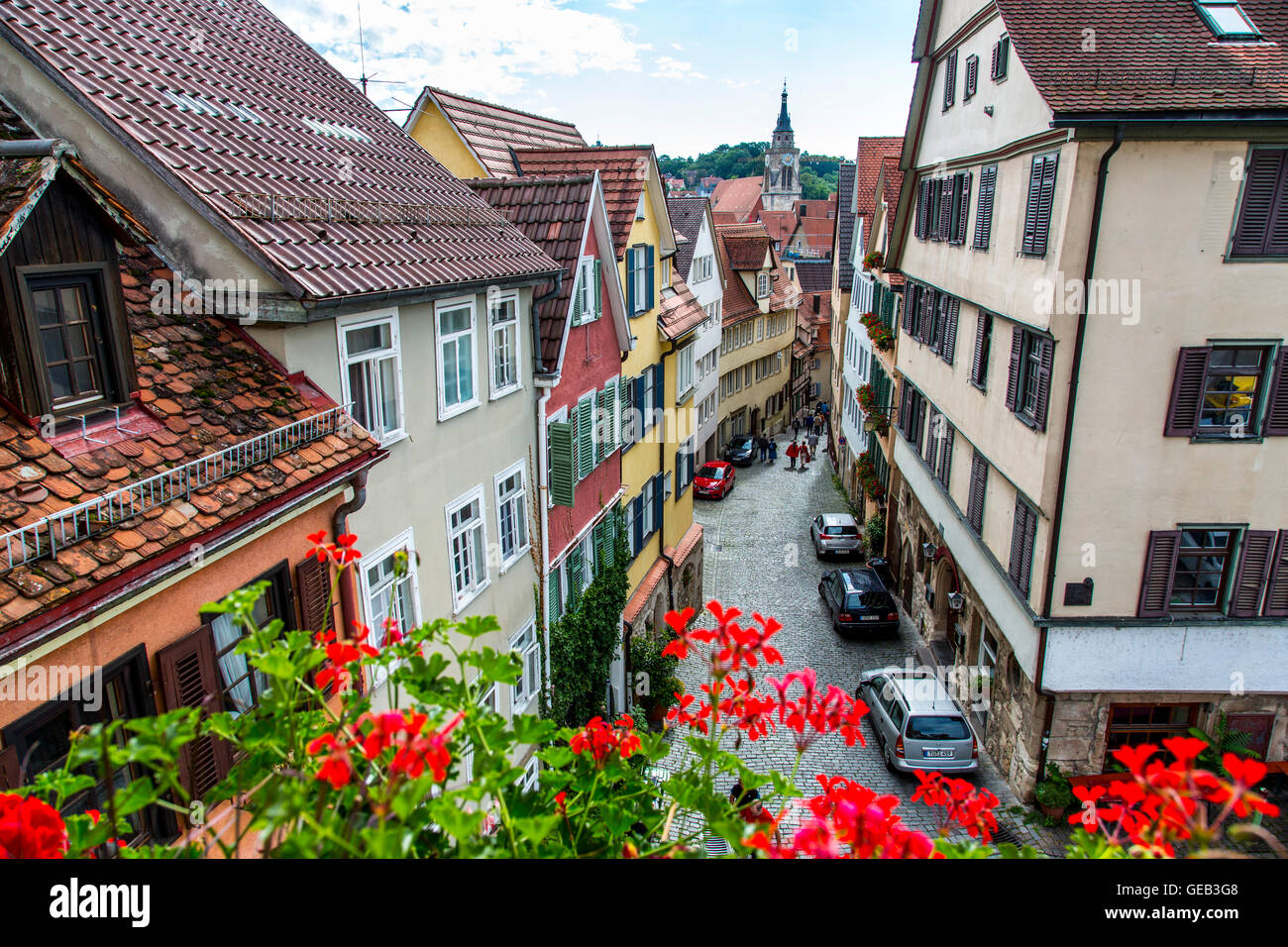 La città vecchia, con case storiche, Tubinga, Germania, midollo strade, vicoli, Foto Stock