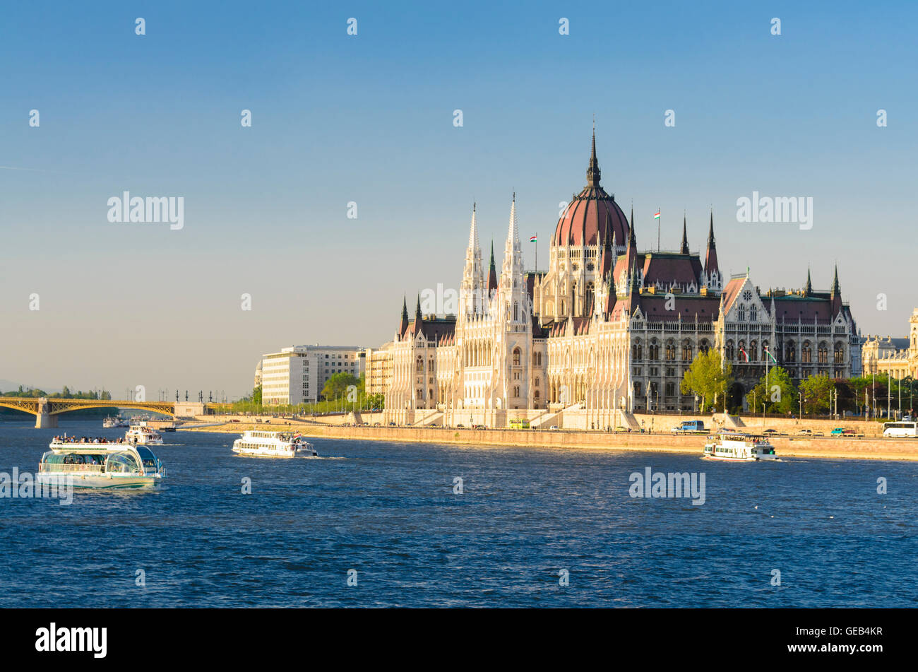 Budapest: il Parlamento, il Danubio, Ungheria, Budapest, Foto Stock