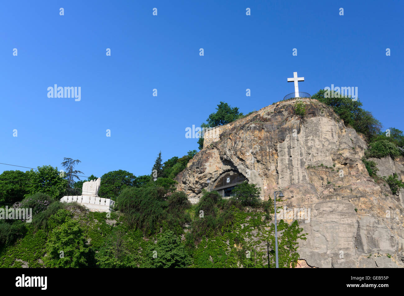 Budapest: Cappella rupestre sulla collina Gellert, Ungheria, Budapest, Foto Stock