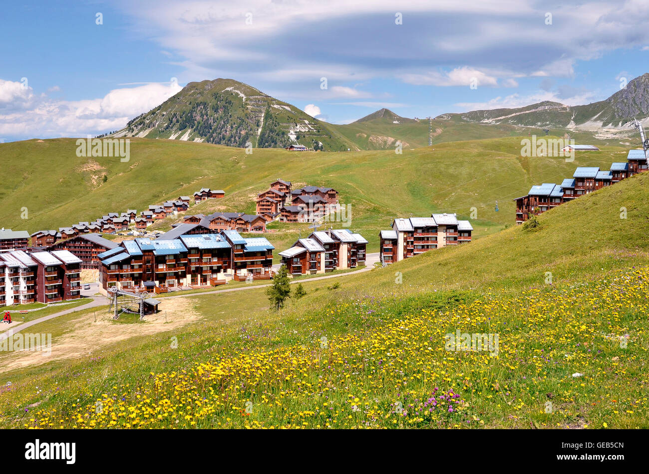 La Plagne village in Francia Foto Stock