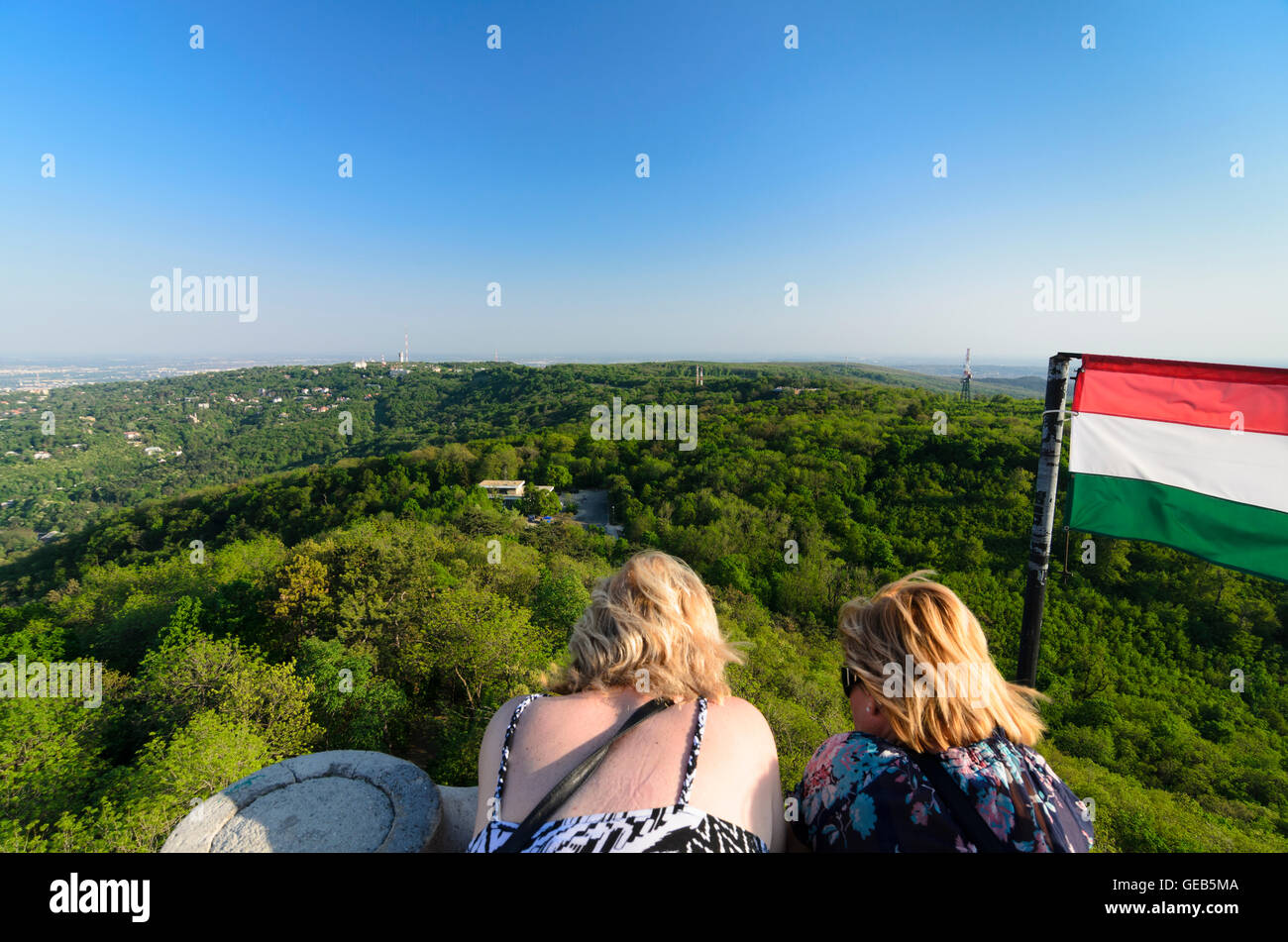 Budapest: Janos - hegy ( John's Hill ), guarda da Elisabetta La Torre per le colline di Buda, Ungheria, Budapest, Foto Stock