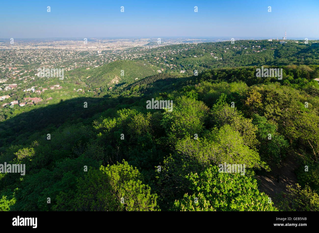 Budapest: Janos - hegy ( John's Hill ), guarda da Elisabetta La Torre per le colline di Buda e Budapest, Ungheria, Budapest, Foto Stock