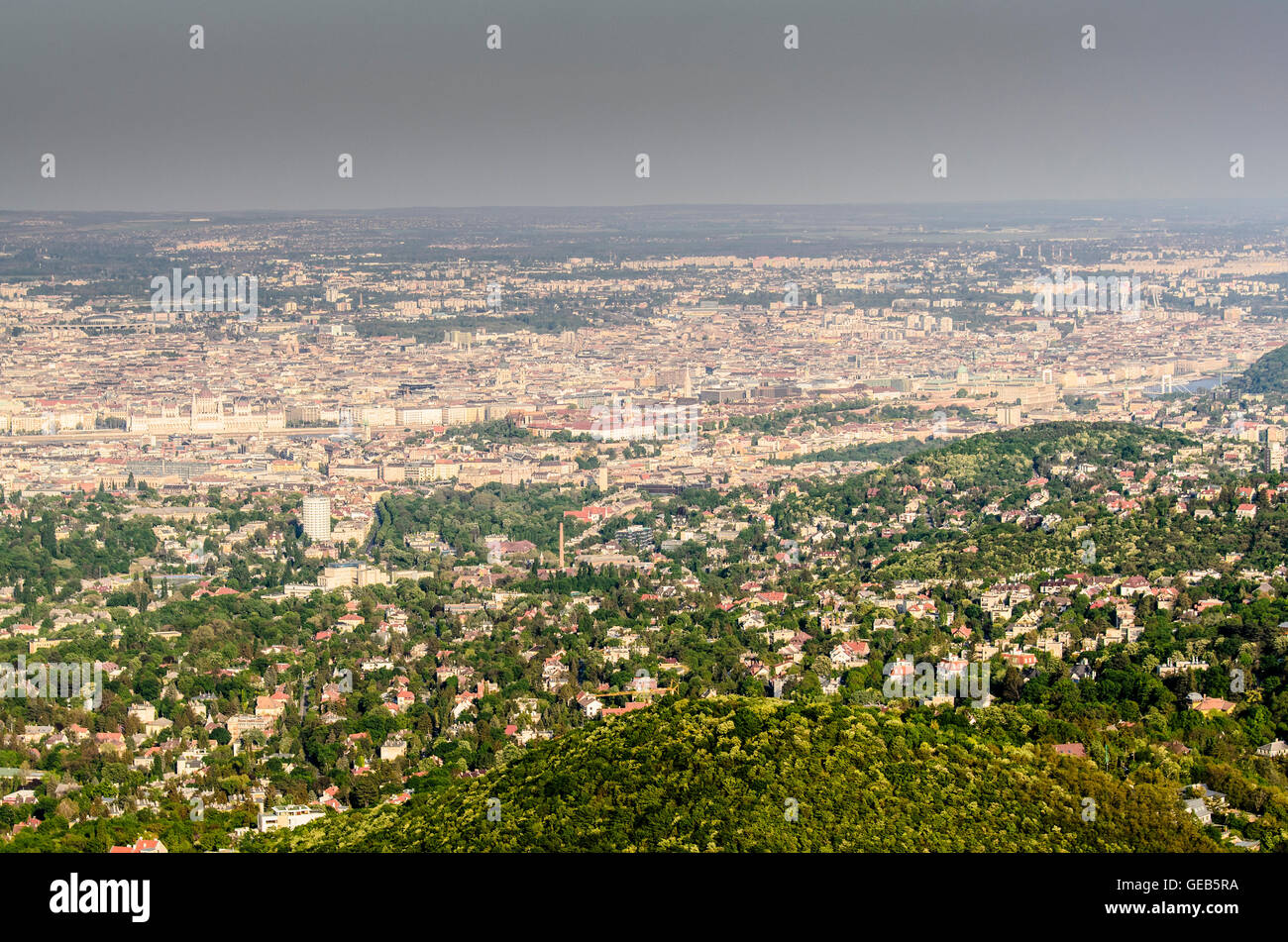 Budapest: Janos - hegy ( John's Hill ), guarda da Elisabetta La Torre per le colline di Buda e Budapest, Ungheria, Budapest, Foto Stock