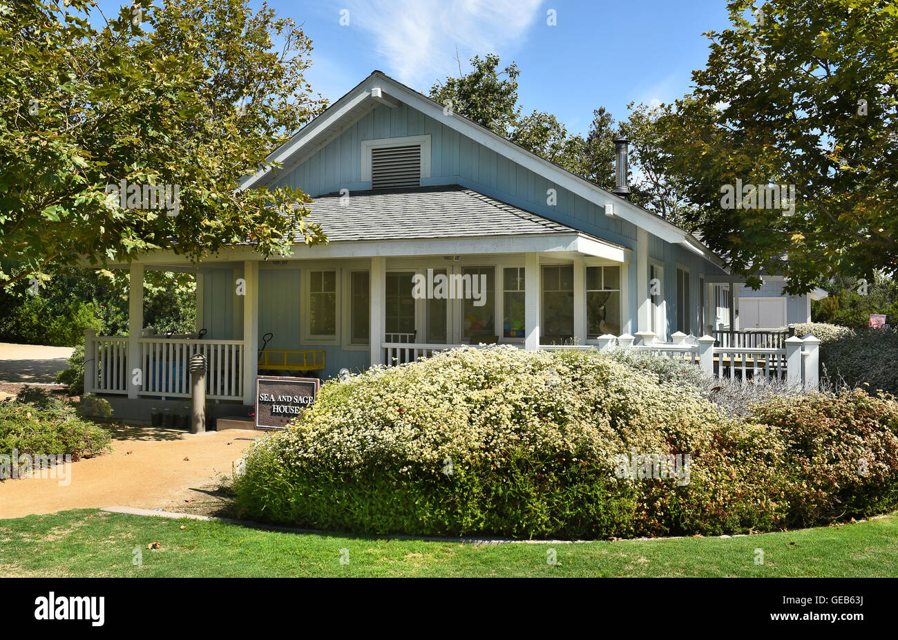 IRVINE, CA - luglio 9, 2016: Mare e salvia House. Uno dei tre restaurate abitazioni storiche che sono parte di Irvine Ranch acqua Dist Foto Stock