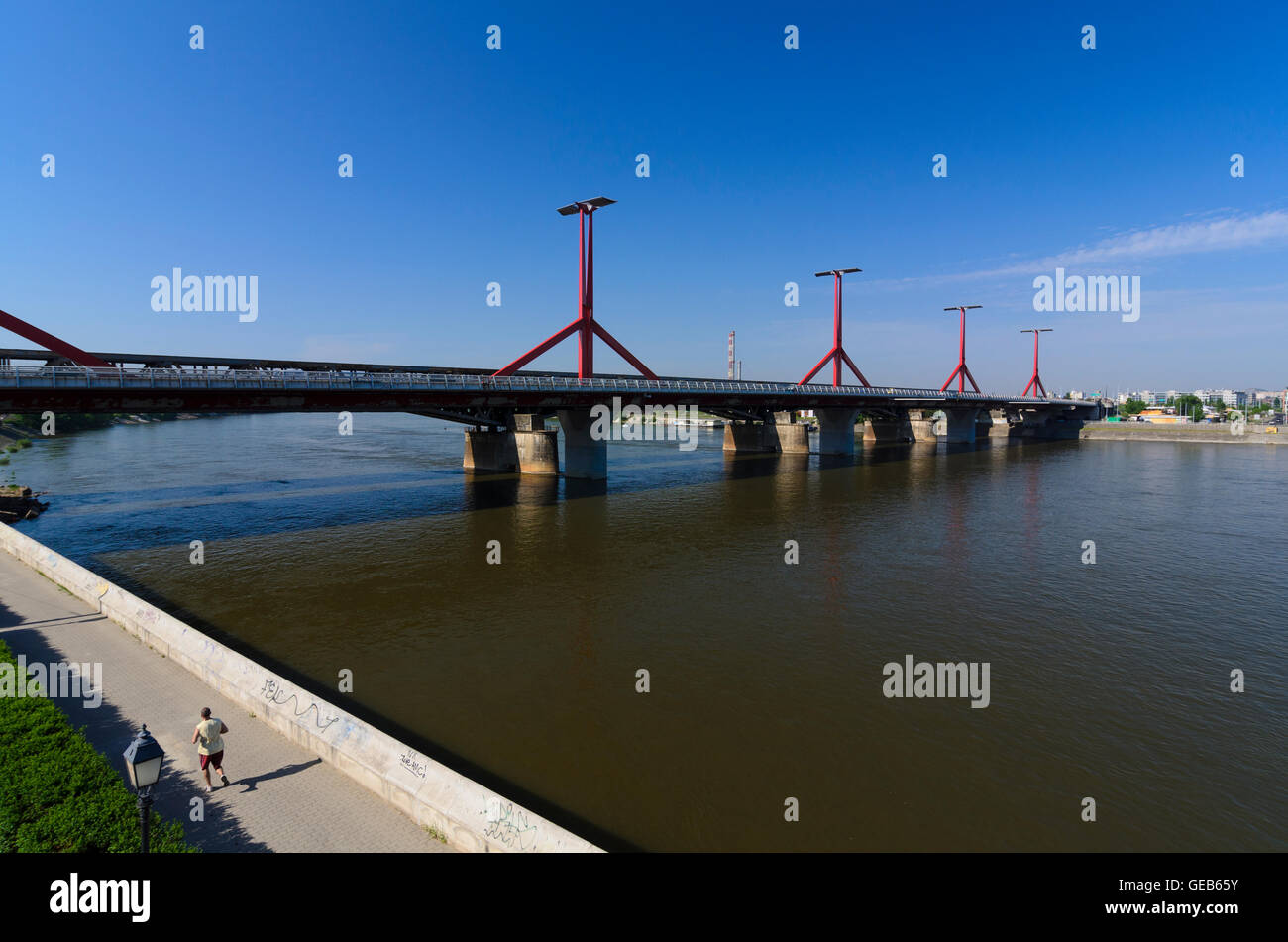 Budapest: Ponte hid Lagymanyosi lungo il Danubio, Ungheria, Budapest, Foto Stock