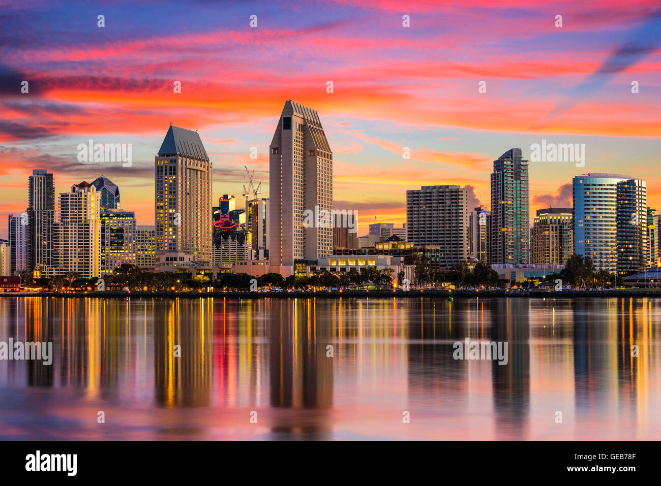 San Diego, California, Stati Uniti d'America skyline del centro. Foto Stock
