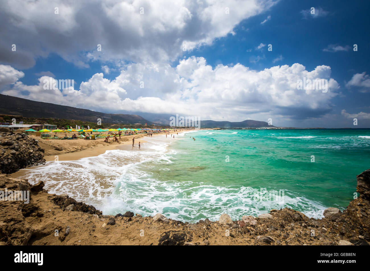 Falasarna beach, Creta, Grecia. Falassarna è una delle migliori spiagge di Creta Foto Stock