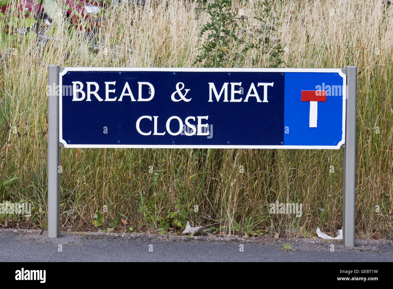 " Pane e carne vicino' il nome di una via. Foto Stock