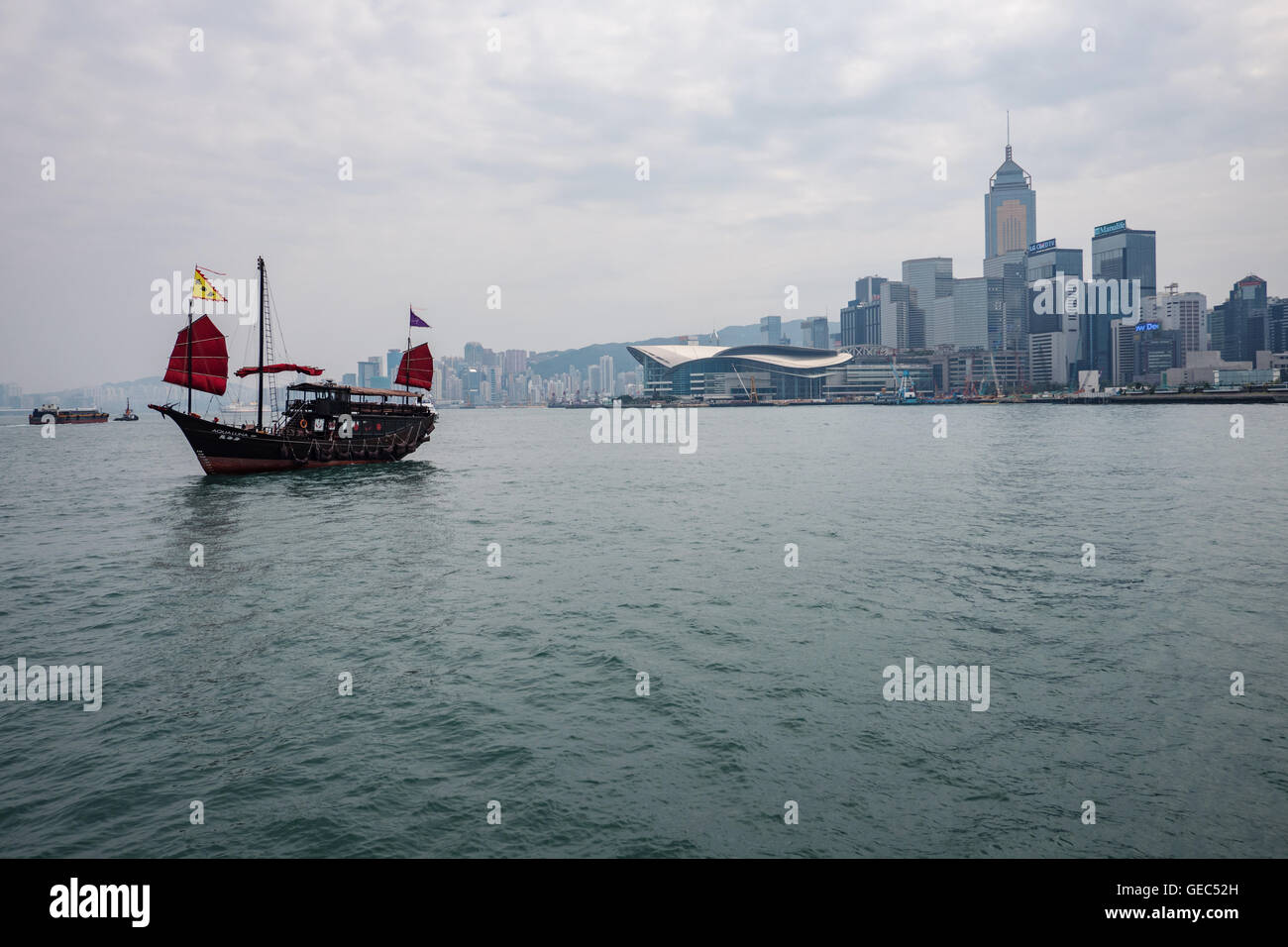 Visite turistiche indesiderata in Kowloon, Hong Kong Victoria Harbour, Cina. Foto Stock