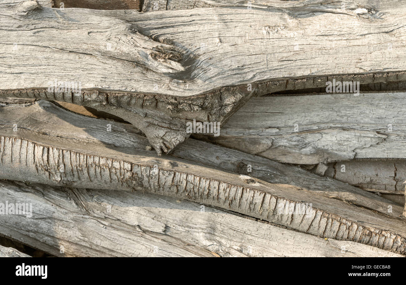 Full frame sfondo astratto che mostra rotto il legno secco Foto Stock