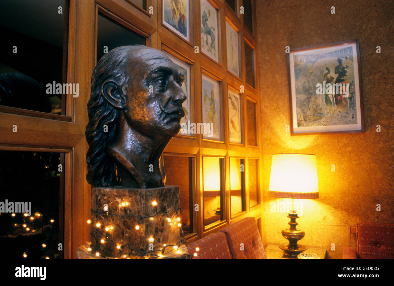 Hotel Duran. Dalí busto. La provincia di Girona. La Catalogna. Spagna Foto Stock