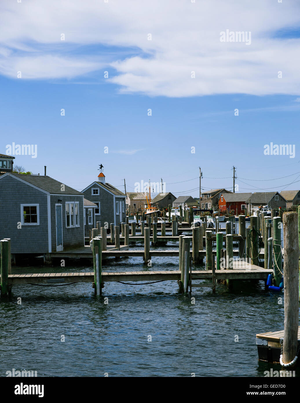 Bellissimo villaggio di pescatori di Menemsha di Martha's Vineyard in Massachusetts Foto Stock