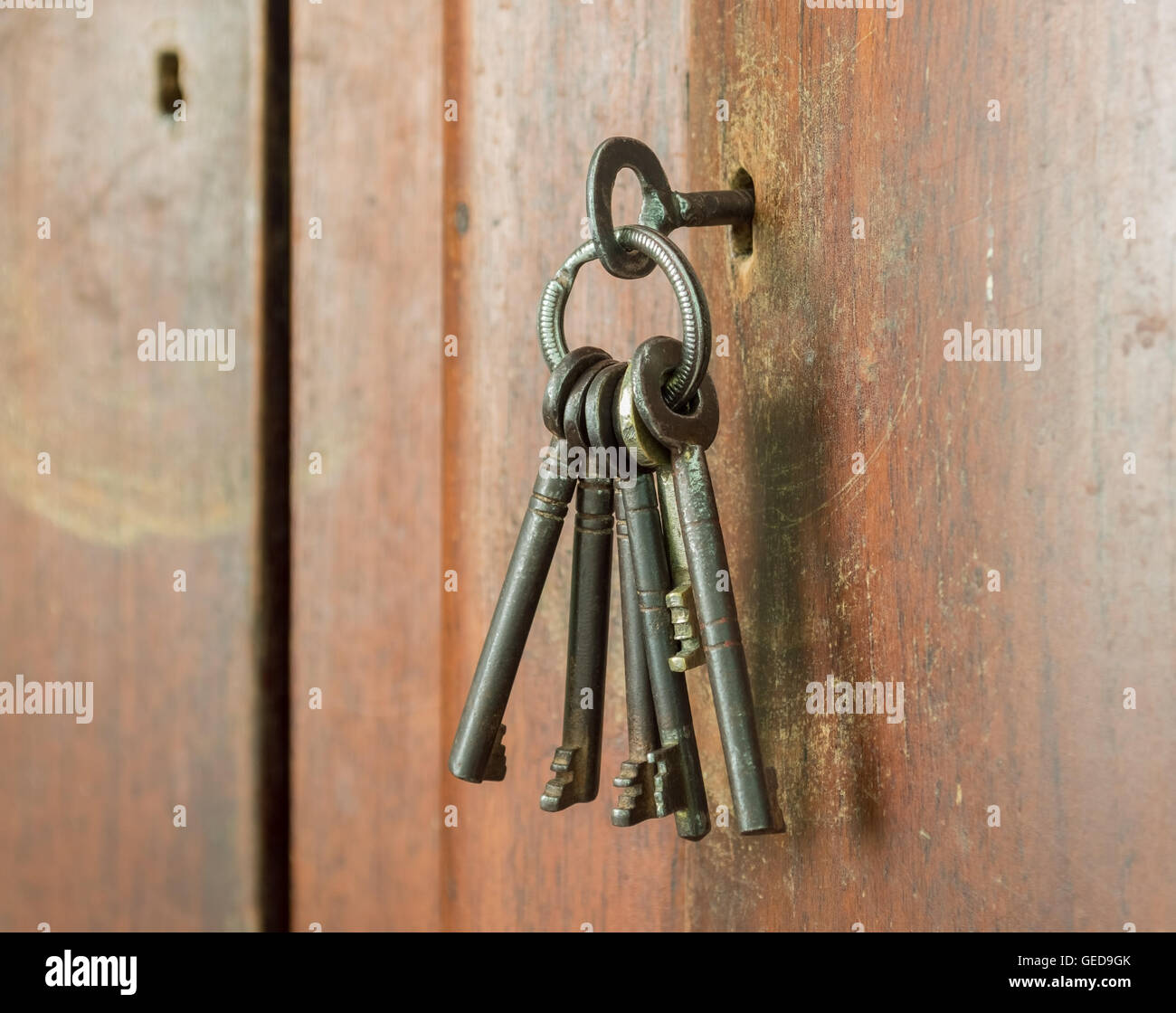 Vecchio mazzo di chiavi Foto Stock