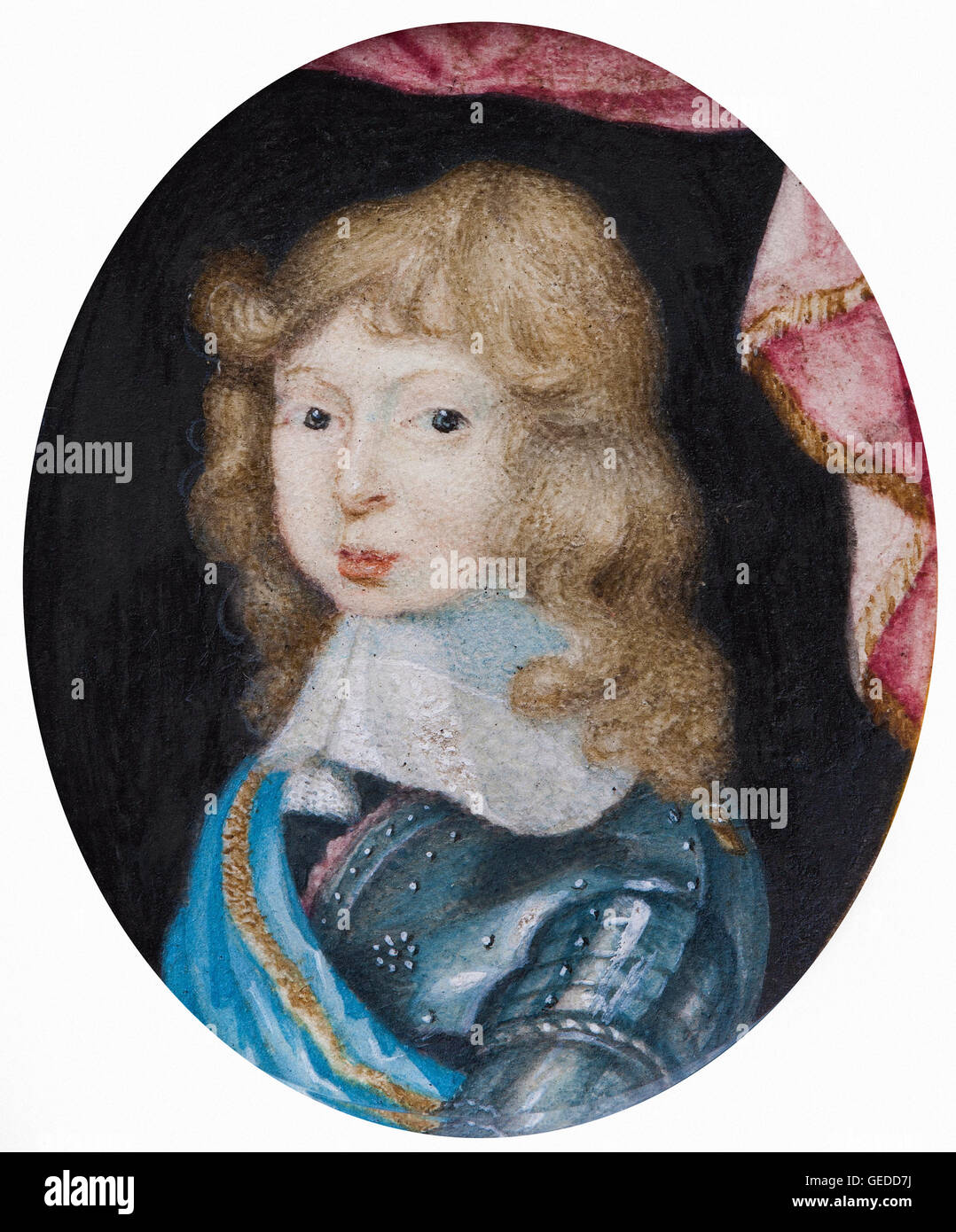 Pierre Signac miniaturizzato - Ritratto di Carlo XI, Re di Svezia 1660-1697, come un bambino Foto Stock