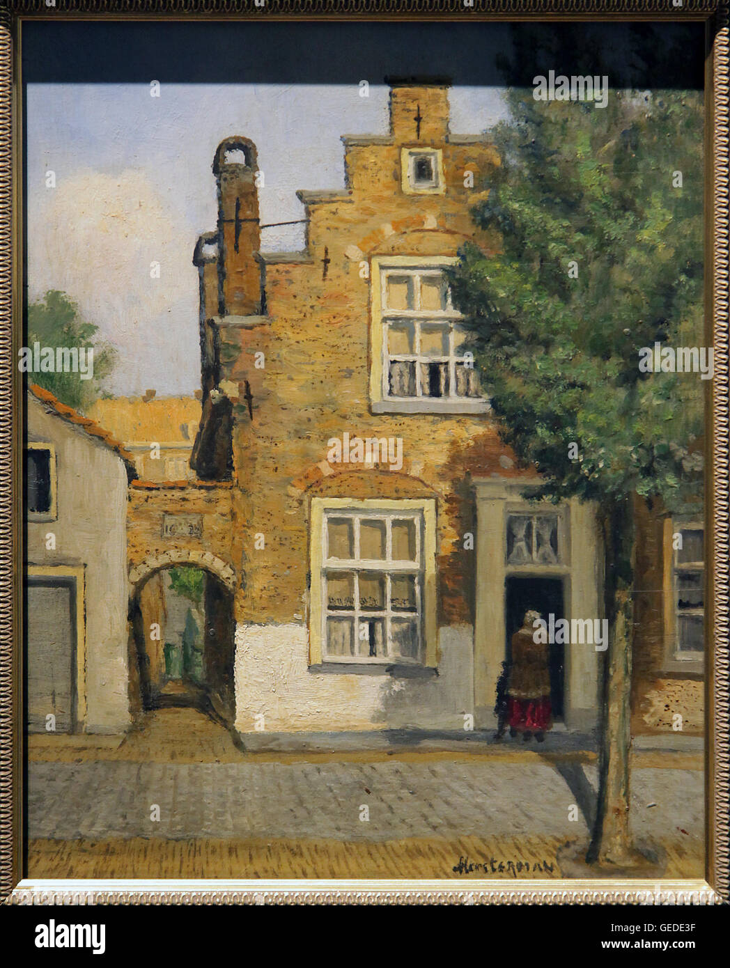 Casa sul Achterom Delft 1922-1930 by Jan Heesterman 1890-1947.Delft Paesi Bassi Foto Stock