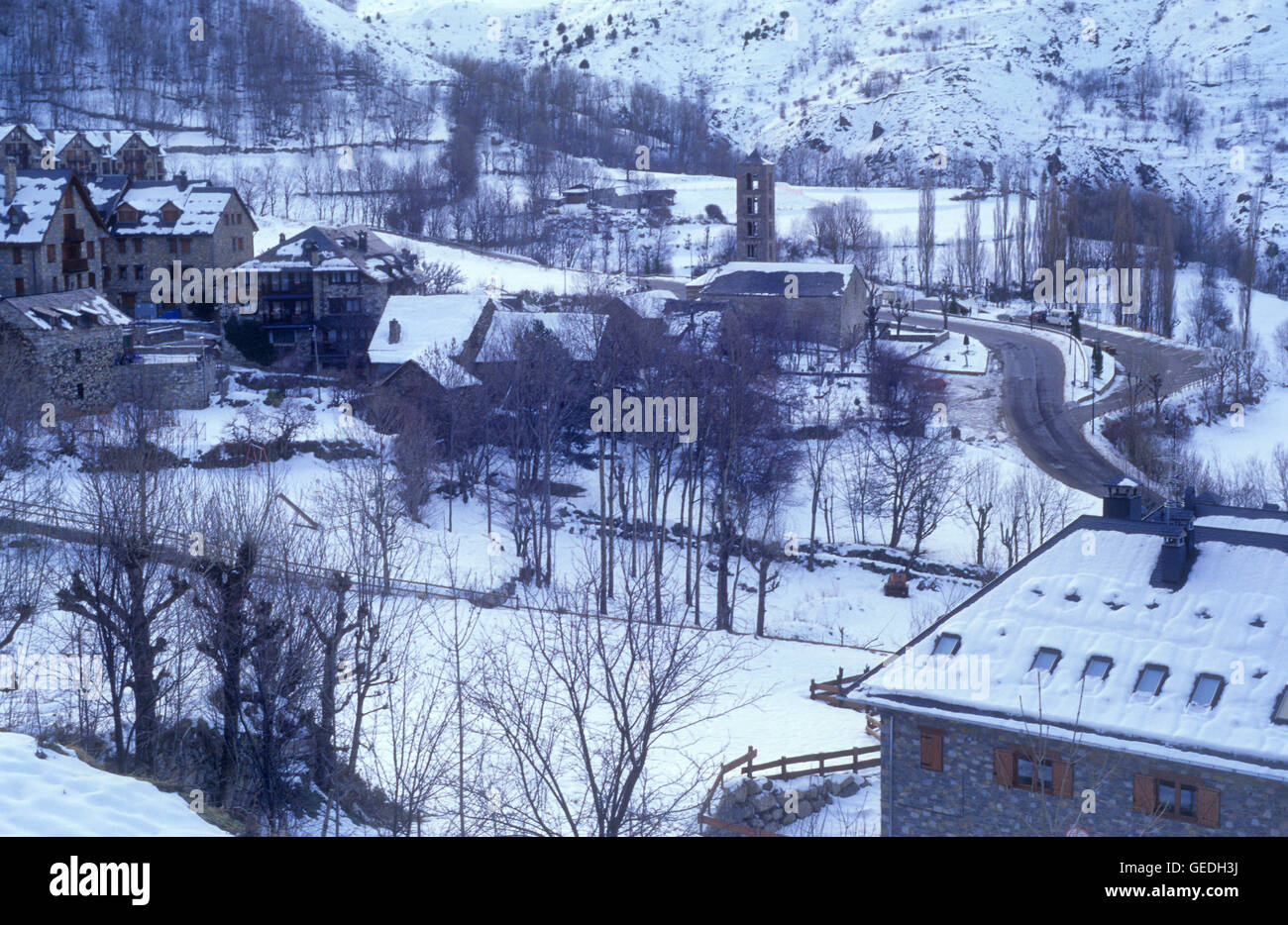 Taüll village. Boí valley.provincia di Lleida. La Catalogna. Spagna Foto Stock