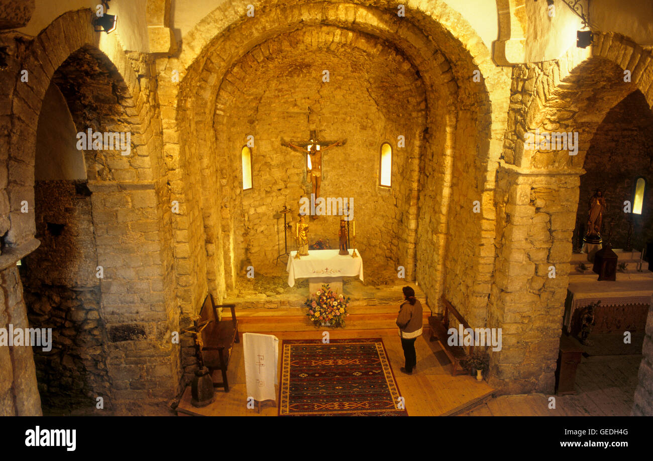 Sant Feliu chiesa.La chiesa romanica.Barruera.Boí valley.provincia di Lleida. La Catalogna. Spagna Foto Stock