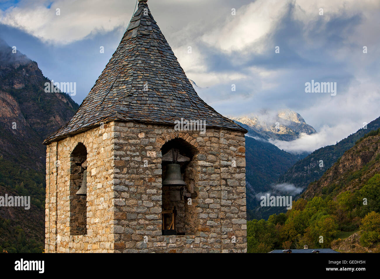 Sant Joan chiesa.La chiesa romanica.Boí.Boí valley.provincia di Lleida. La Catalogna. Spagna Foto Stock