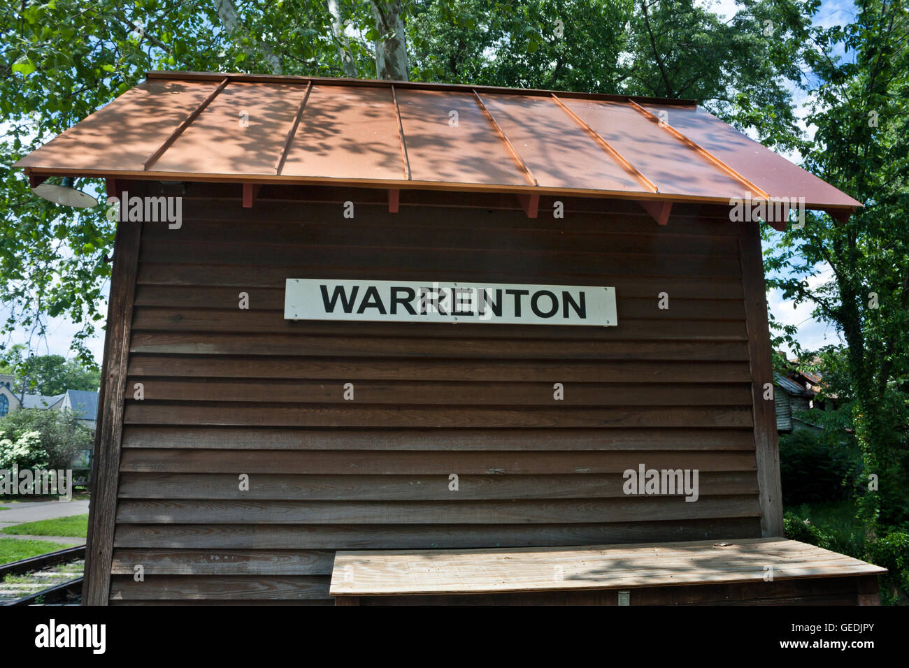 Warrenton Virginia segno.. Foto Stock
