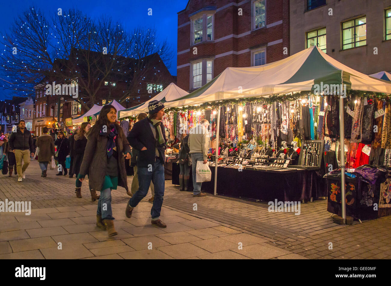 Mercatino di Natale in Canterbury Kent England Regno Unito Foto Stock