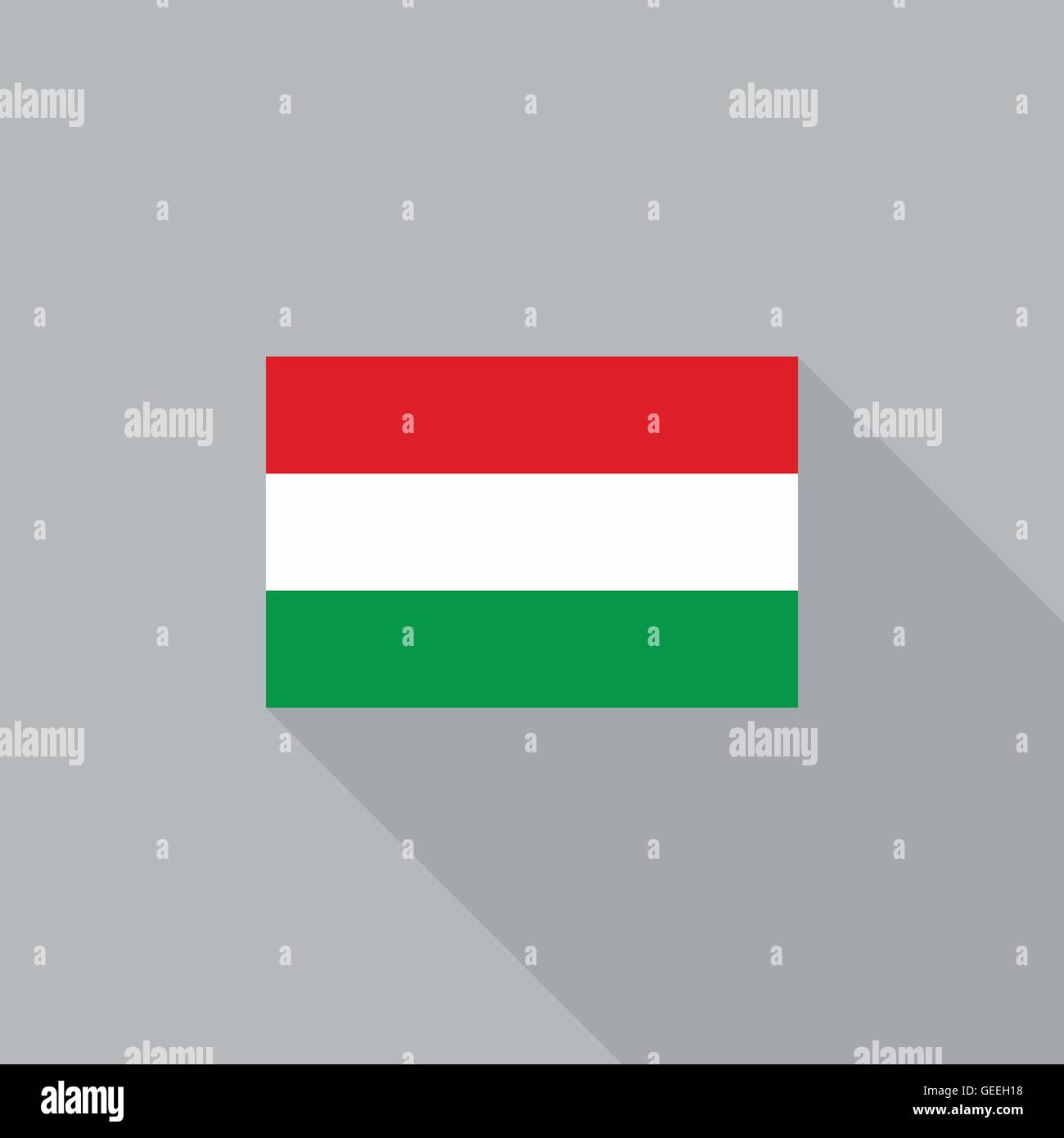 Ungheria bandiera design piatto illustrazione vettoriale Illustrazione Vettoriale