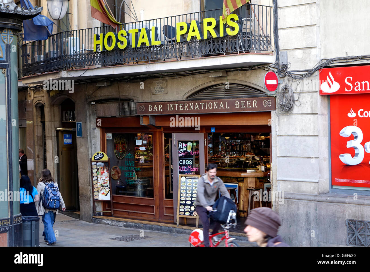 L'Ostello Paris a Barcellona, Spagna Foto Stock