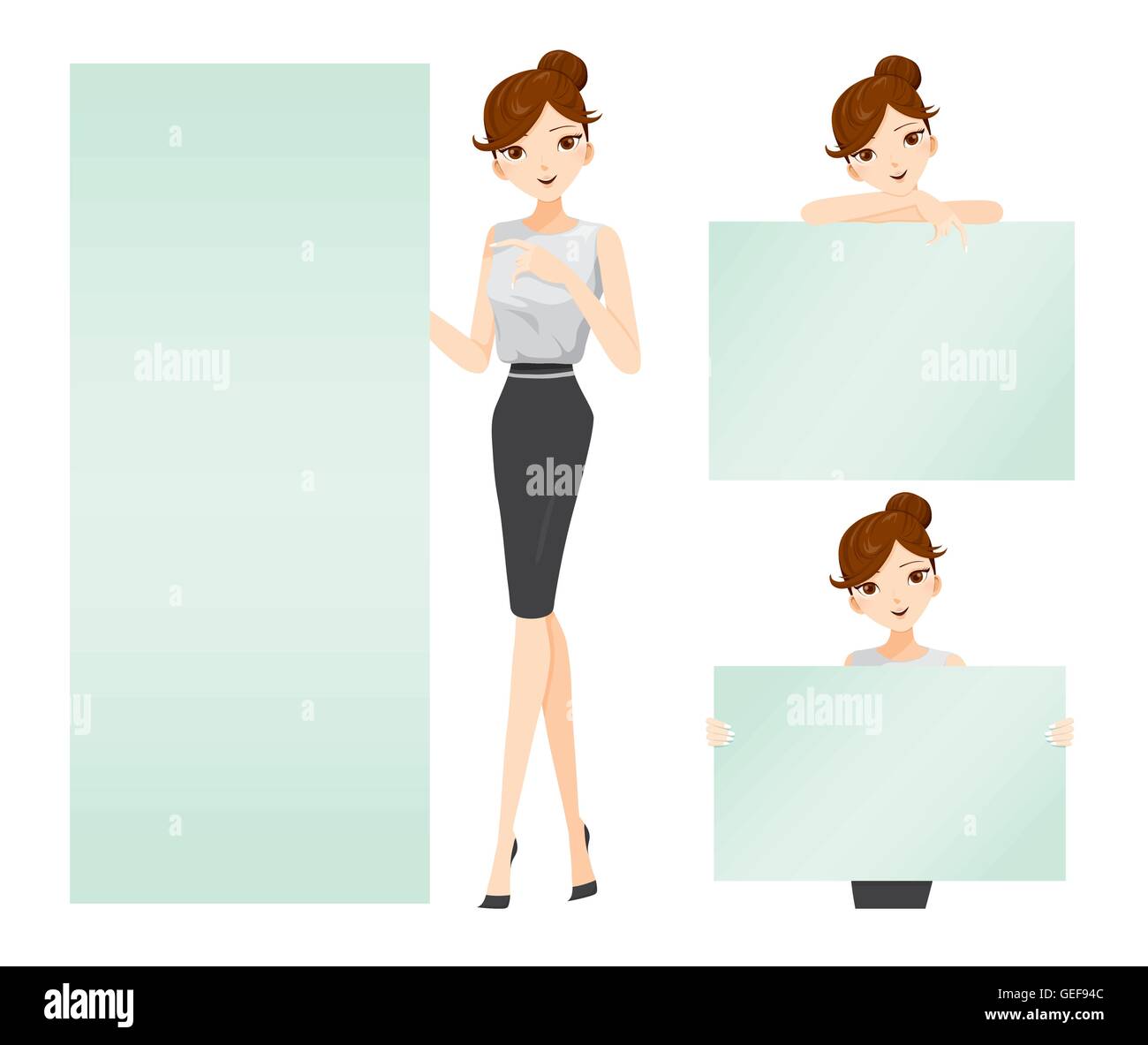 La donna che mostra segni di vuoto impostato, bellezza, moda donna lifestyle, concept Illustrazione Vettoriale