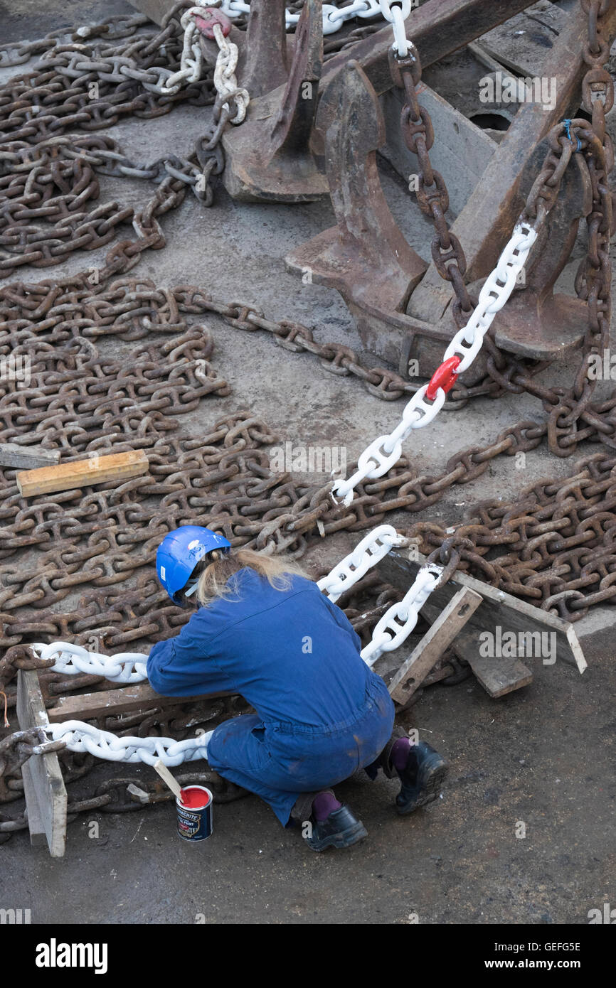 Nave a vela Kaskolet in bacino di carenaggio per le riparazioni e restauro Foto Stock