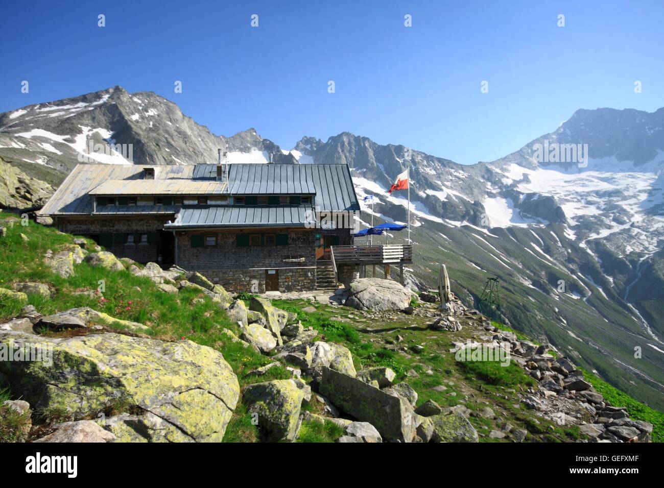 Kasseler capanna, Alpi della Zillertal Foto Stock