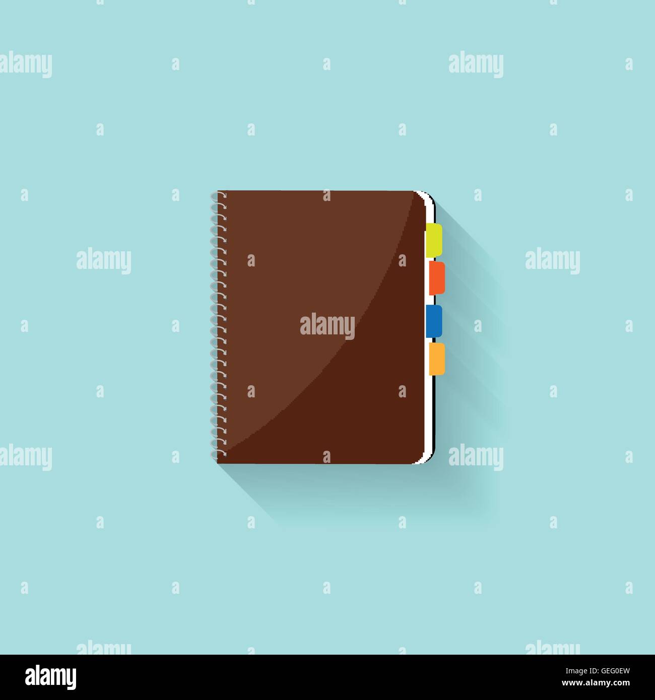 Un notebook in un tipo piatto. Promemoria, diario. Business Planner. Opuscolo. Carta. Illustrazione Vettoriale. Illustrazione Vettoriale