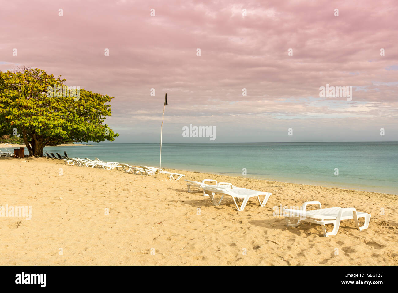 Jibacoa Beach, nei primi giorni di sole del mattino. Provincia di Mayabeque, Cuba Foto Stock