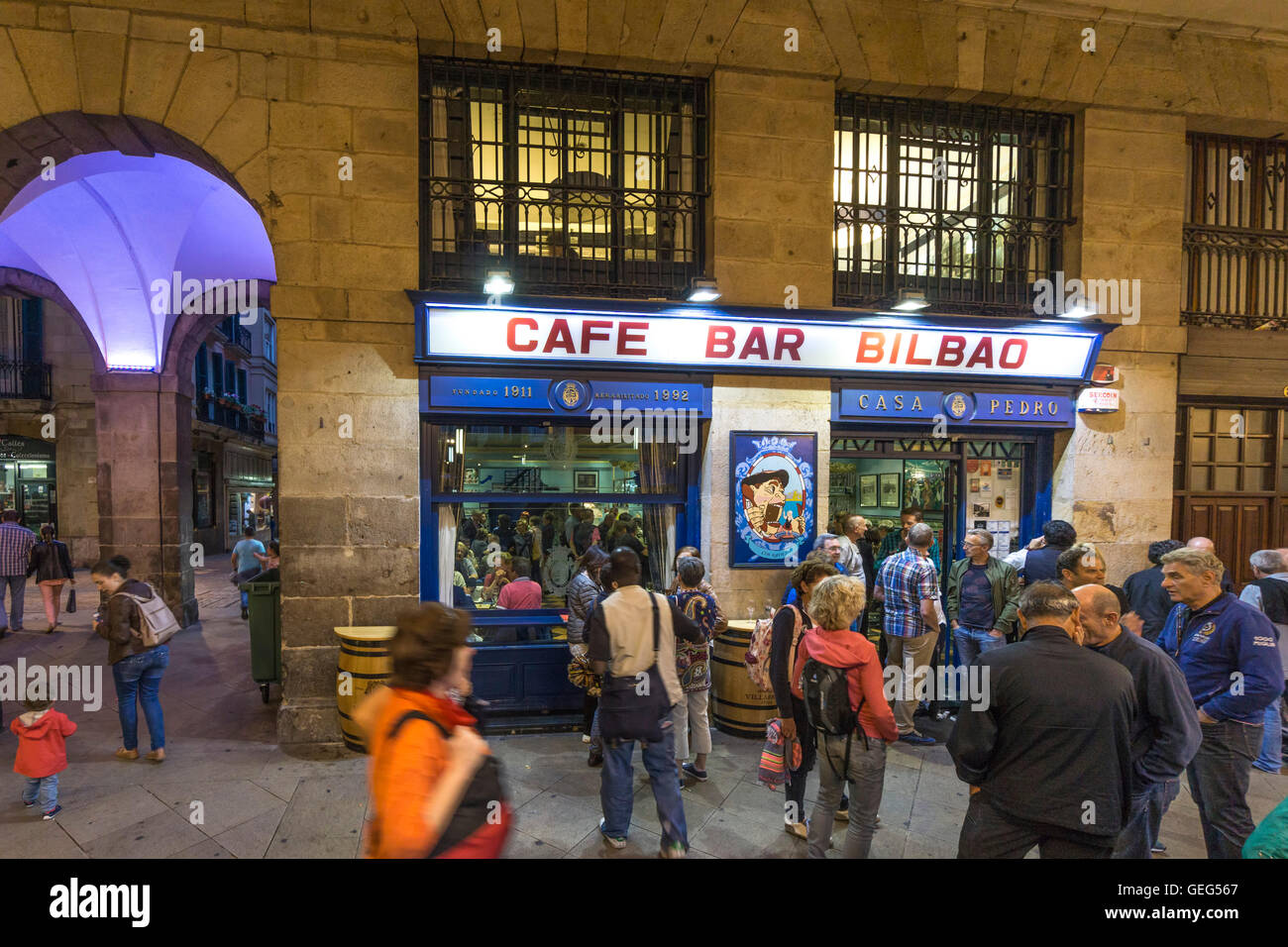 Casa Pedro, Tapaz Cafe Bar di Bilbao e Plaza Nueva, Paesi Baschi Foto Stock