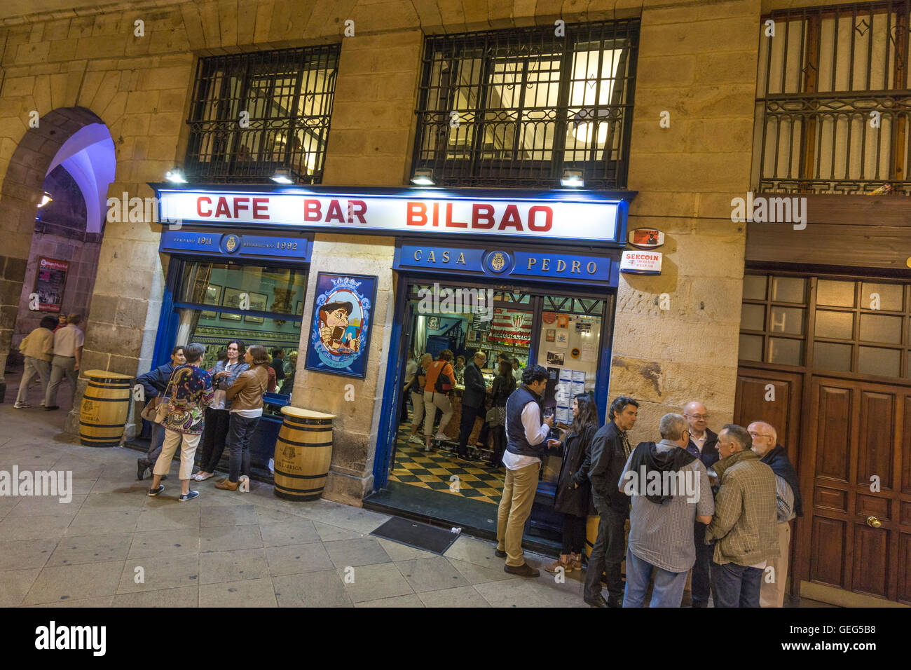 Casa Pedro, Tapaz Cafe Bar di Bilbao e Plaza Nueva, Paesi Baschi Foto Stock