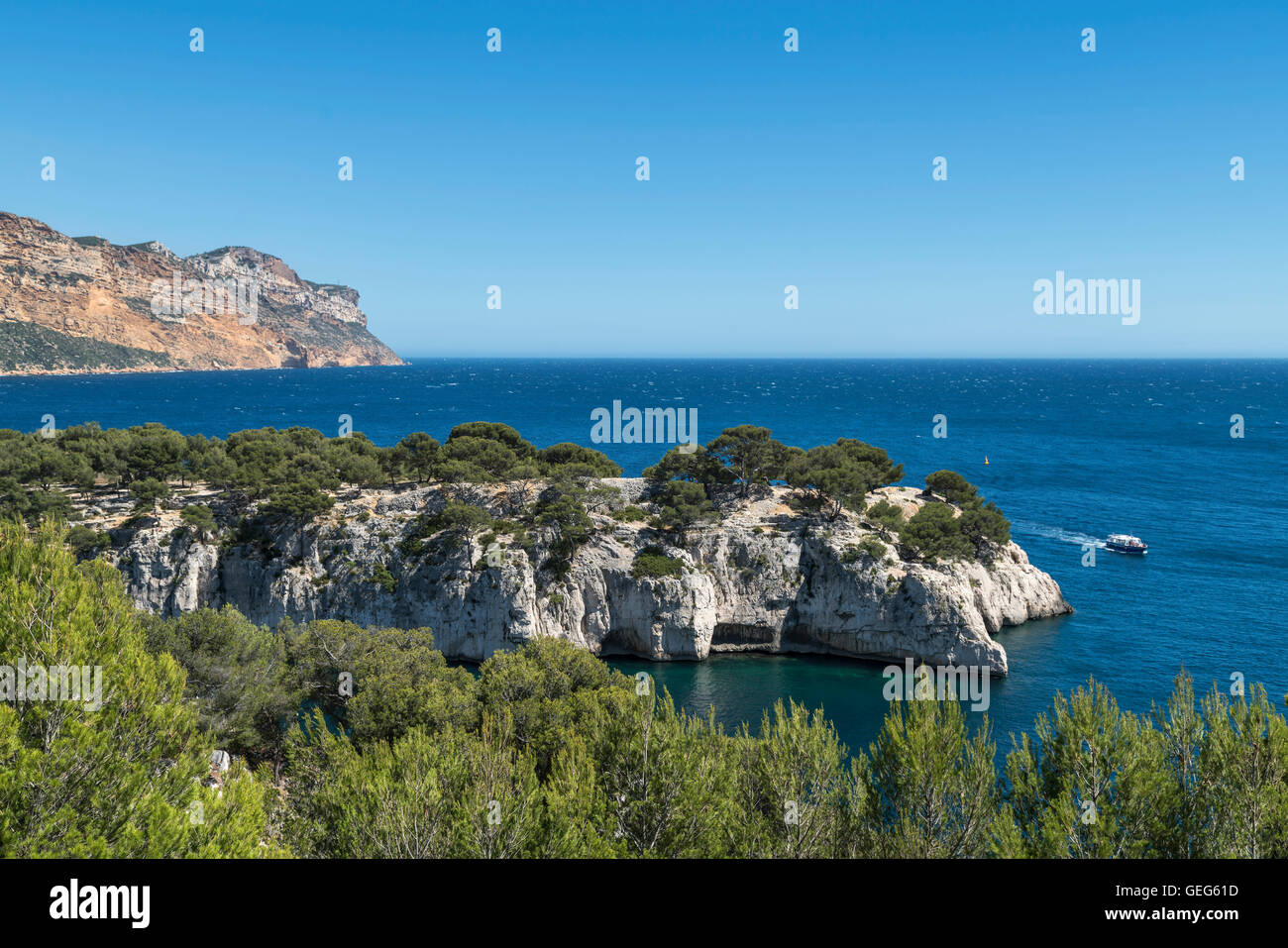 Porto Miou, Calanques Cliff, Cassis, Provenza, Francia Foto Stock