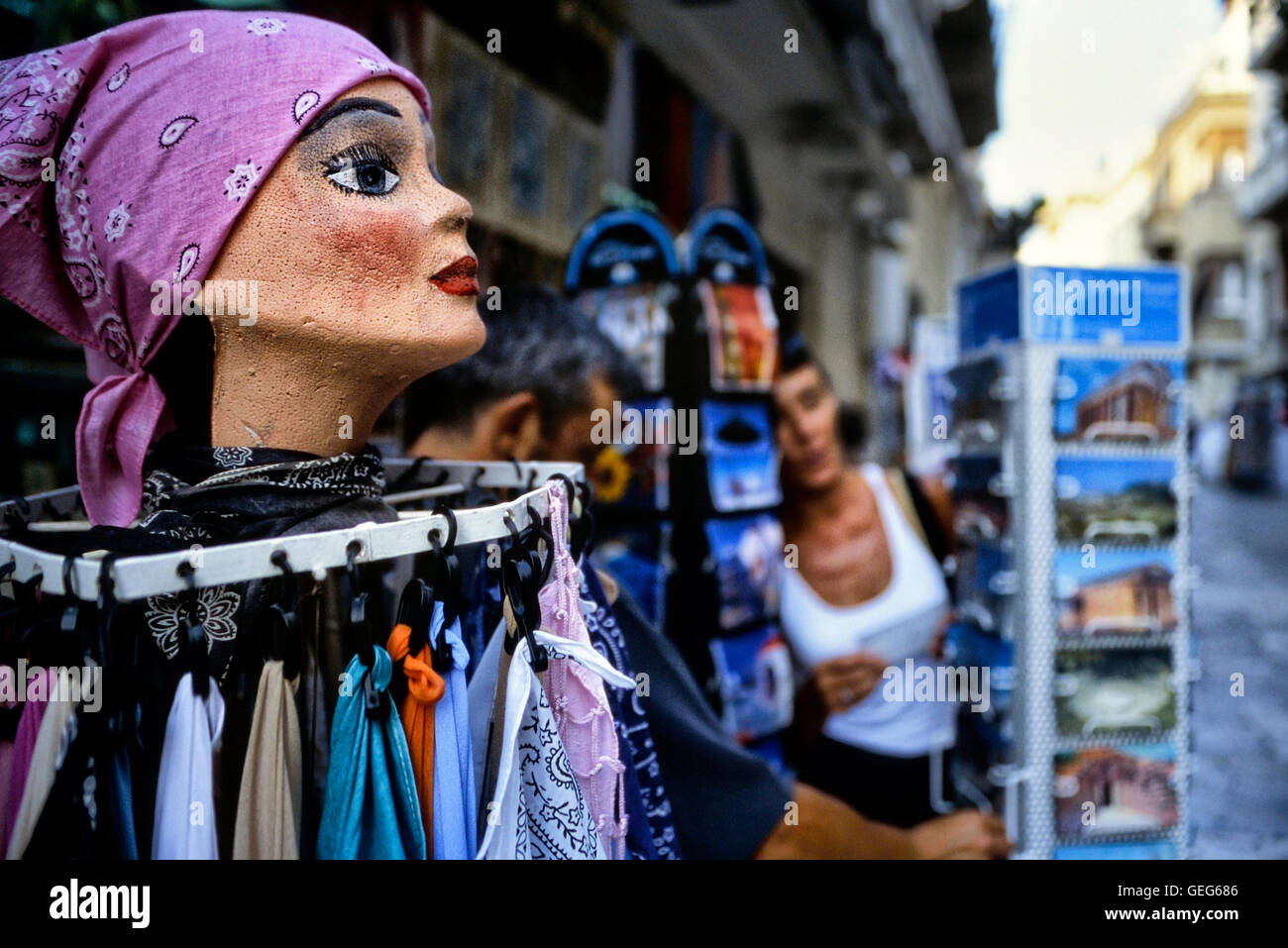 Turisti cartoline di esplorazione. Atene. La Grecia. Europa Foto Stock